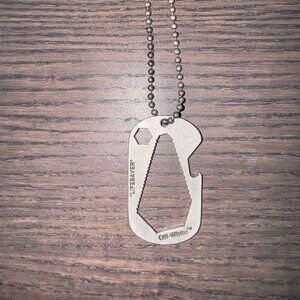 Off-White Silver Lifesaver Necklace